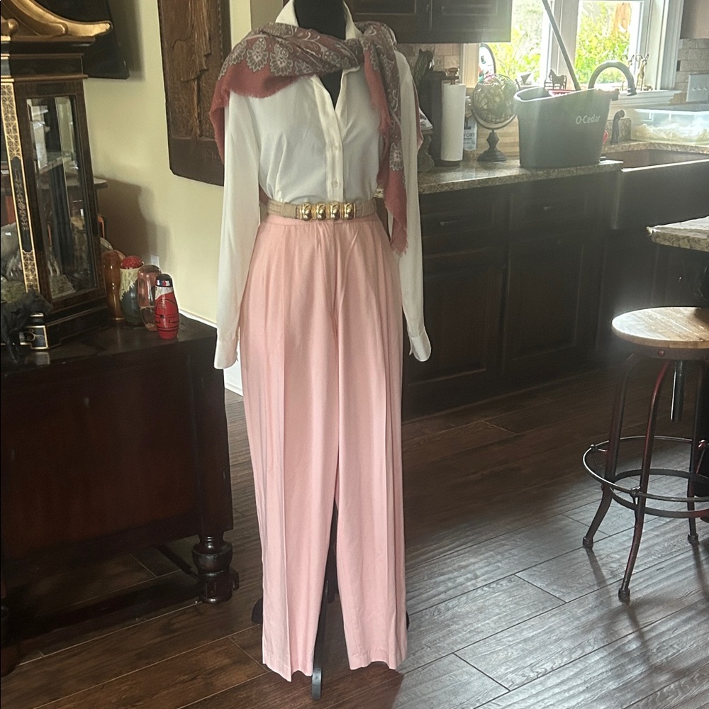 Vintage Jonathan Logan Sz 12 Pale Pink Straight Leg Trouser